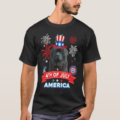 4th Of July Patriotic Day Newfoundland Dog Indepen T-Shirt