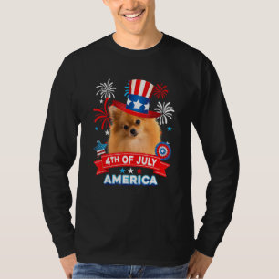 4th Of July Patriotic Day Pomeranian Dog Independe T-Shirt