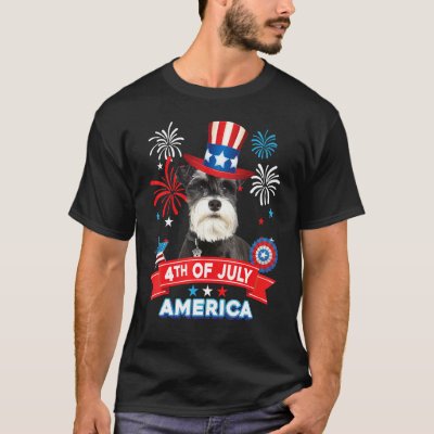 4th Of July Patriotic Day Schnauzer Dog Independen T-Shirt