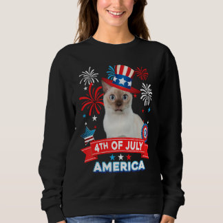 4th Of July Patriotic Day Tonkinese Cat Independen Sweatshirt
