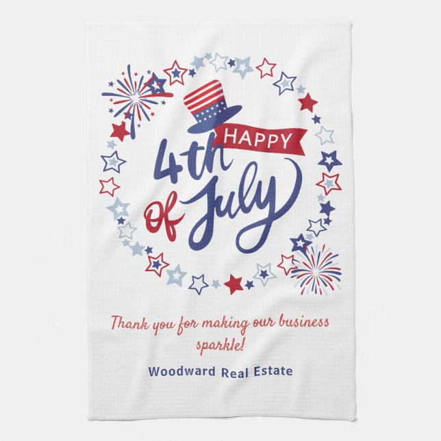 4th of July Patriotic Decor | Realtor Thank You  Kitchen Towel (Vertical)