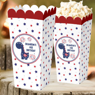 4th of July Patriotic Dinosaur Boy Birthday Favor Boxes