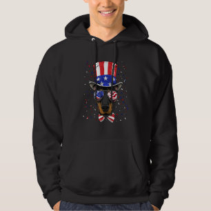 4th of July Patriotic Doberman Pinscher American U Hoodie