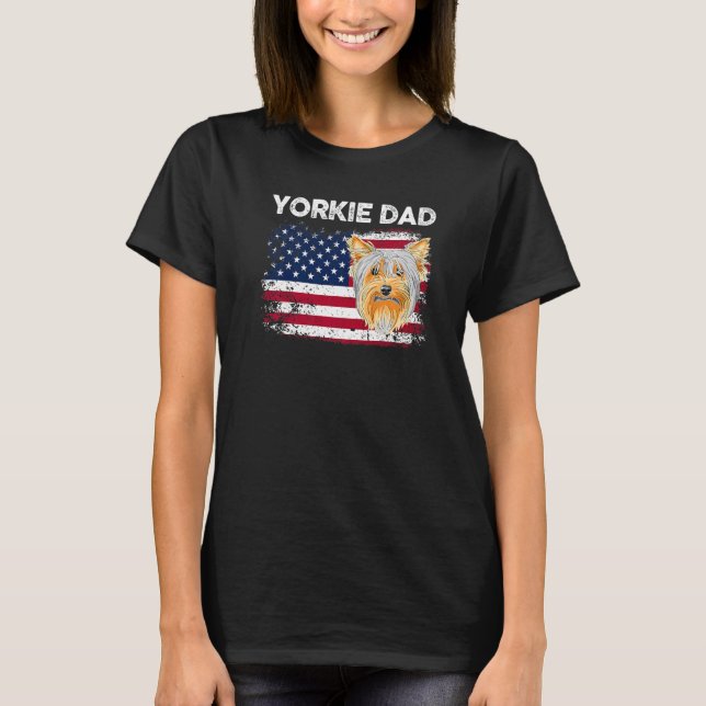 4th Of July Patriotic Dog Mom Dad US American Flag T-Shirt (Front)