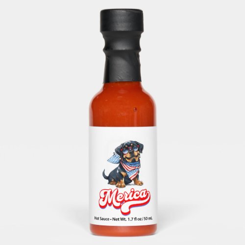 4th Of July Patriotic Dog Rottweiler Merica Hot Sauces