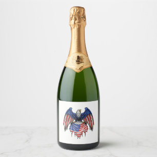 4th Of July Patriotic Eagle - Bald Eagle Sparkling Wine Label