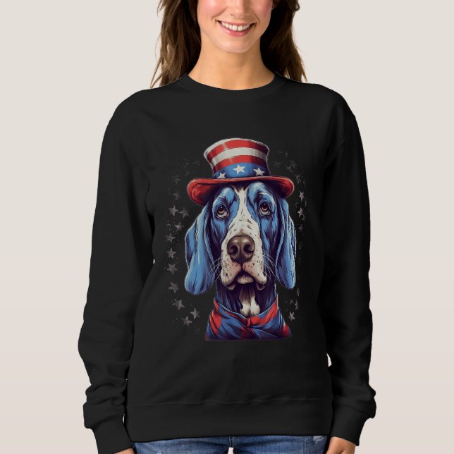 4th Of July Patriotic English Pointer Dog Sweatshirt (Front)