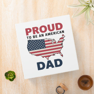 4th of July Patriotic Father's Day 3 Ring Binder