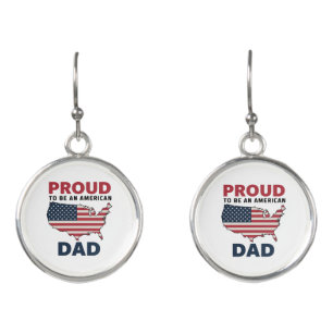 4th of July Patriotic Father's Day Earrings