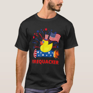 4th Of July Patriotic Firecracker Rubber Duck Fire T-Shirt
