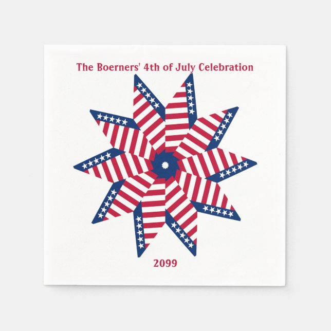 4th of July Patriotic Fun Party Paper Napkins (Front)