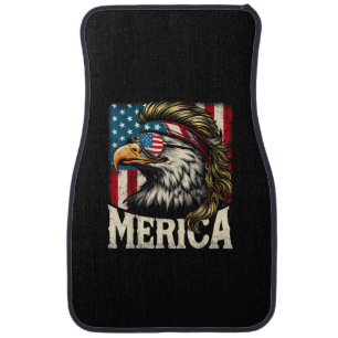 4th of July Patriotic Funny Eagle July 4th USA Mer Car Floor Mat