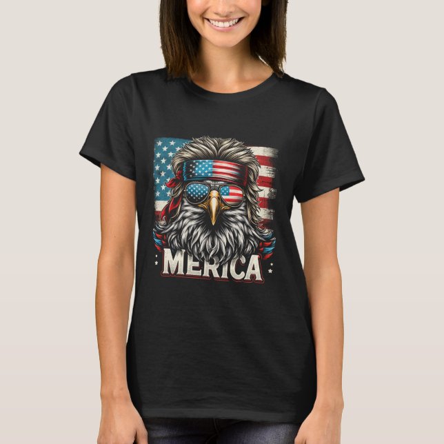 4th Of July Patriotic Funny Eagle July 4th Usa Mer T-Shirt (Front)
