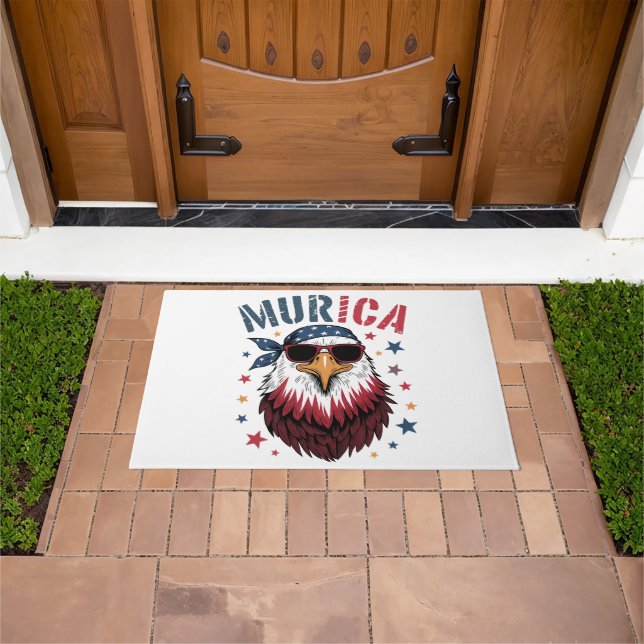 4th of July Patriotic Funny Eagle USA Doormat (Outdoor)