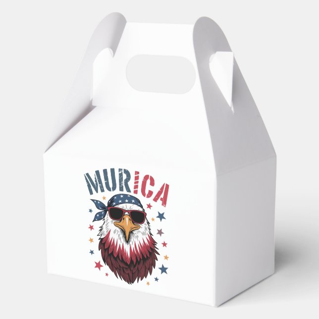 4th of July Patriotic Funny Eagle USA Favor Boxes (Front)
