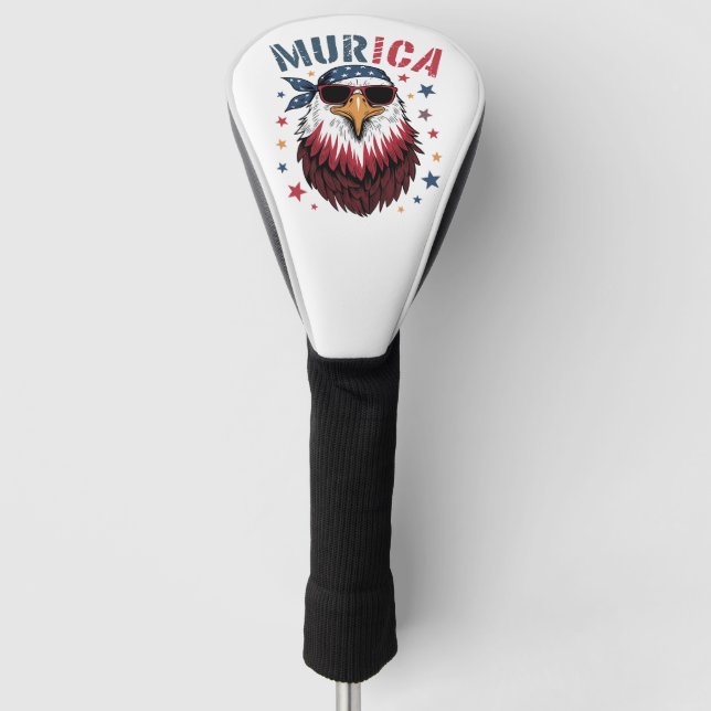 4th of July Patriotic Funny Eagle USA Golf Head Cover (Front)