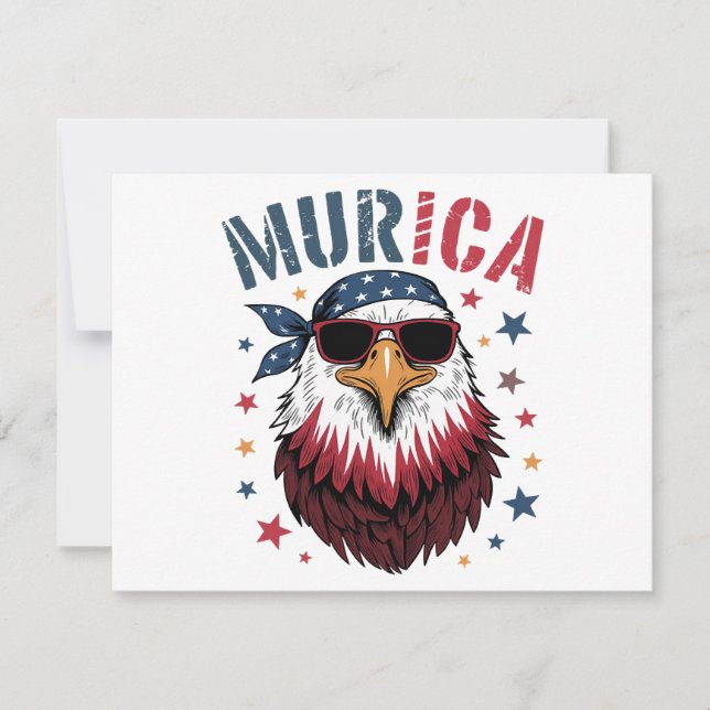 4th of July Patriotic Funny Eagle USA Invitation (Front)