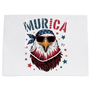 4th of July Patriotic Funny Eagle USA Large Gift Bag