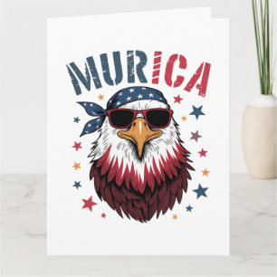 4th of July Patriotic Funny Eagle USA Letterpress Thank You Card