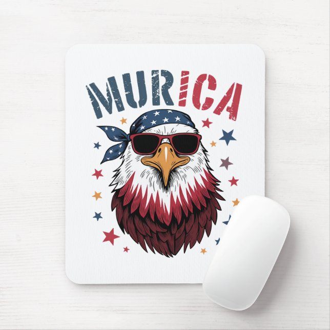 4th of July Patriotic Funny Eagle USA Mouse Pad (With Mouse)