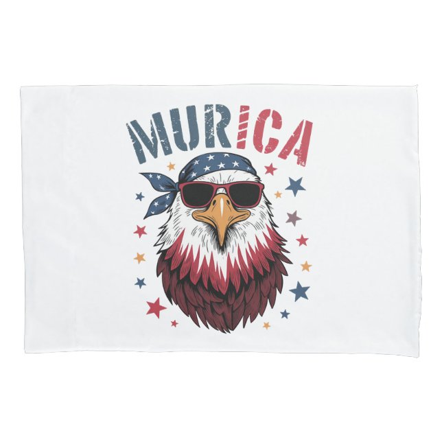 4th of July Patriotic Funny Eagle USA Pillow Case (Front)