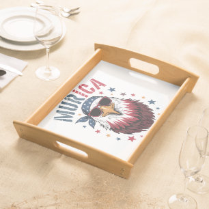 4th of July Patriotic Funny Eagle USA Serving Tray