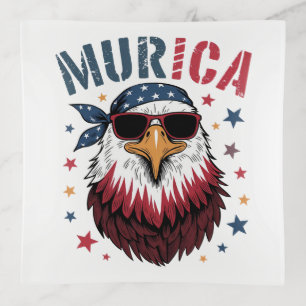 4th of July Patriotic Funny Eagle USA Trinket Tray