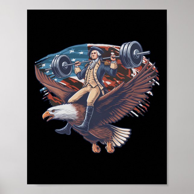 4th Of July Patriotic Funny George Washington July Poster (Front)