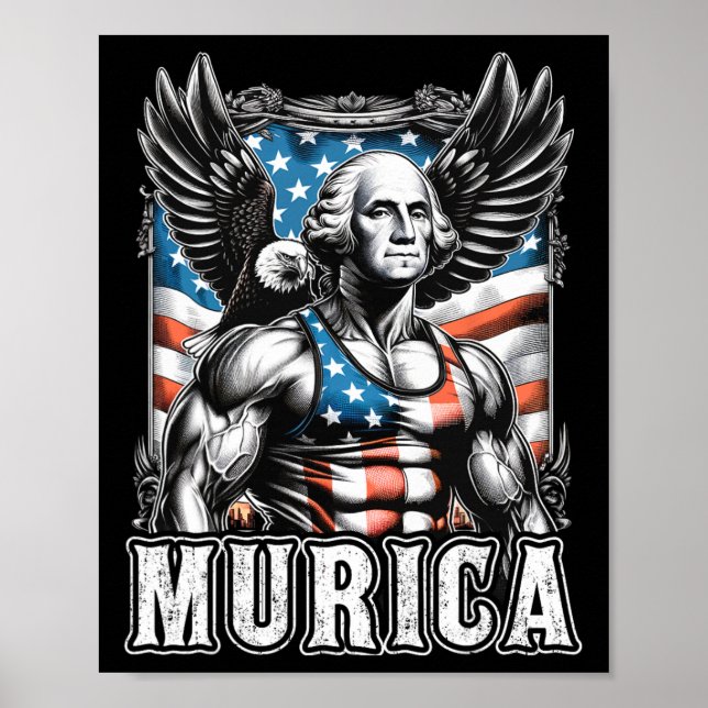 4th Of July Patriotic Funny George Washington July Poster (Front)