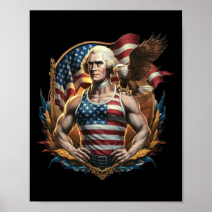 4th Of July Patriotic Funny George Washington July Poster