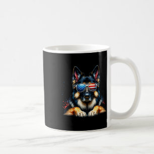 4th Of July Patriotic German Shepherd American Fla Coffee Mug