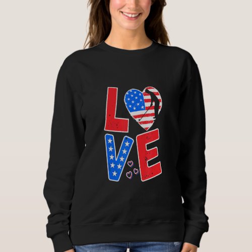 4th Of July Patriotic Golf Love Usa American Flag Sweatshirt