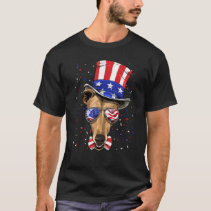 4th of July Patriotic Greyhound USA American Flag T-Shirt
