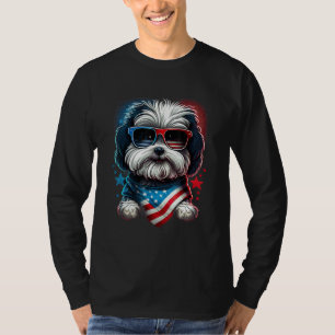 4th of July Patriotic Havanese Dog US Flag T-Shirt