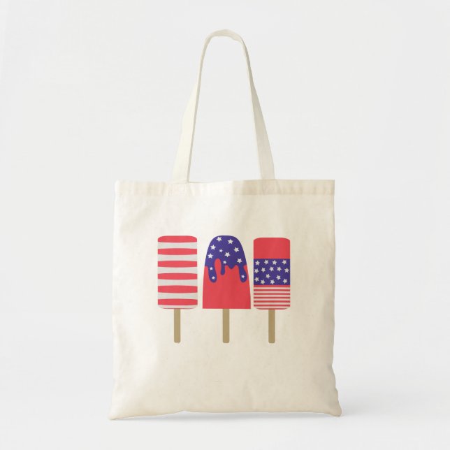 4th of July Patriotic Ice Cream for Independence Tote Bag (Front)
