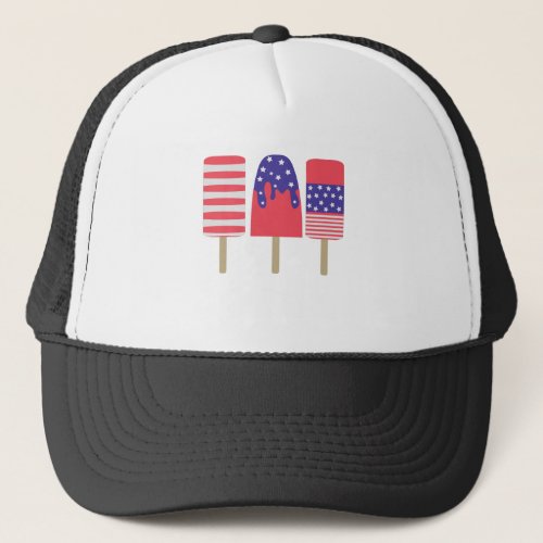 4th of July Patriotic Ice Cream for Independence Trucker Hat