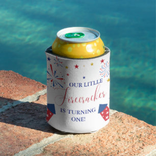 4th of July Patriotic independence  birthday party Can Cooler