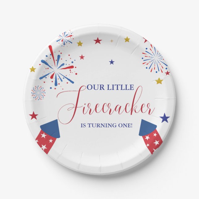 4th of July Patriotic independence  birthday party Paper Plates (Front)