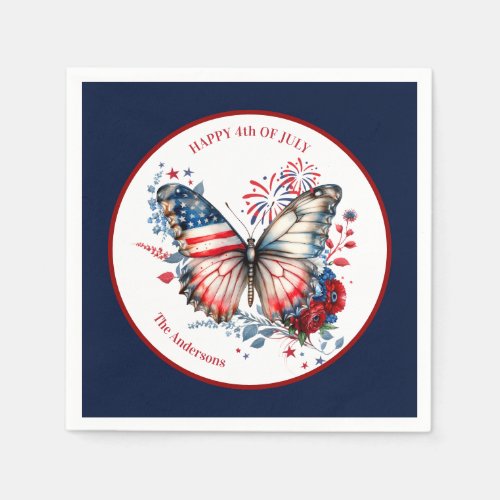 4th of July Patriotic Independence Day Name Napkins