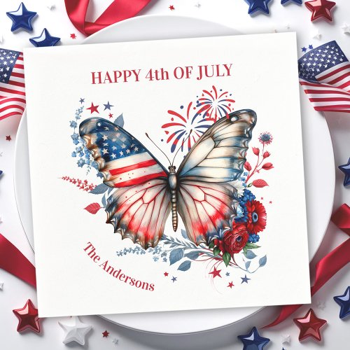 4th of July Patriotic Independence Day Name Napkins