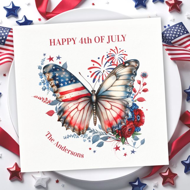 4th of July Patriotic Independence Day Name Napkins (4th of July Patriotic Independence Day Name Napkins)