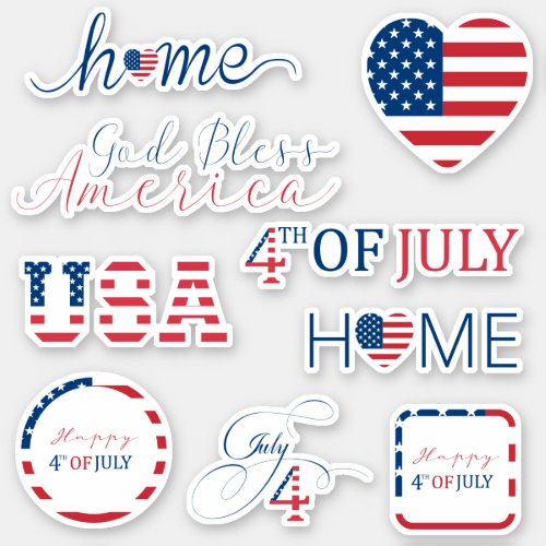 4th of July Patriotic Independence Day of the Usa Sticker
