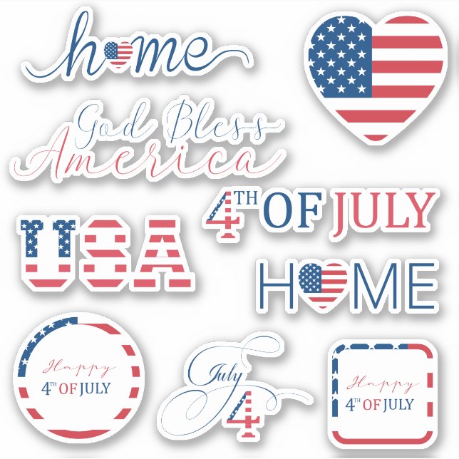 4th of July Patriotic Independence Day of the Usa Sticker (Front)