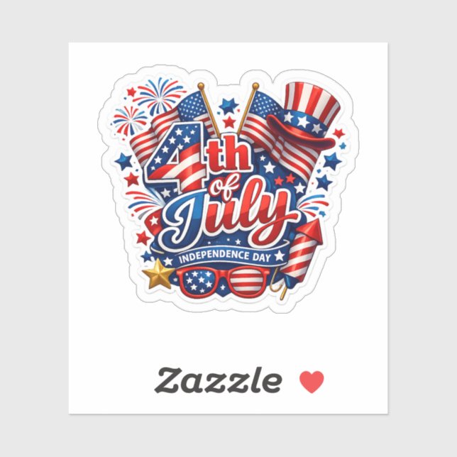 4th of July Patriotic Independence Day Sticker – (Sheet)