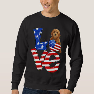 4th Of July Patriotic Love Goldendoodle American F Sweatshirt