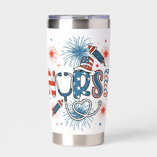 4th Of July Patriotic Nurse Insulated Tumbler