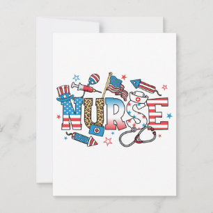 4th Of July Patriotic Nurse Postcard