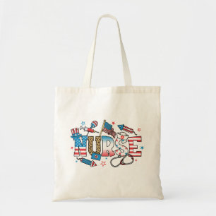 4th Of July Patriotic Nurse Tote Bag