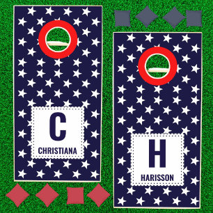 4th of July Patriotic Party Name Cornhole Game Set