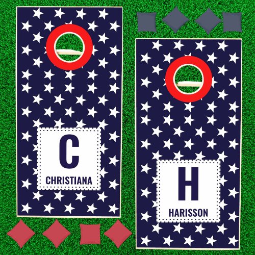 4th of July Patriotic Party Name Cornhole Game Set